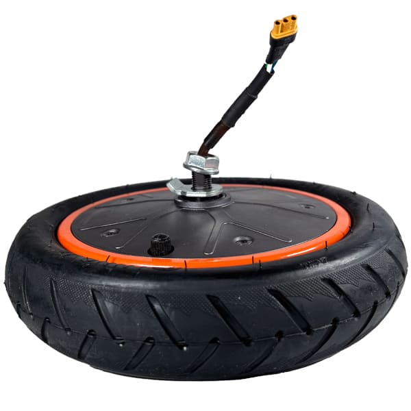 Nahaufnahme des Alvoron X Kugoo Infinity  Pro Motors, integrierter Reifen