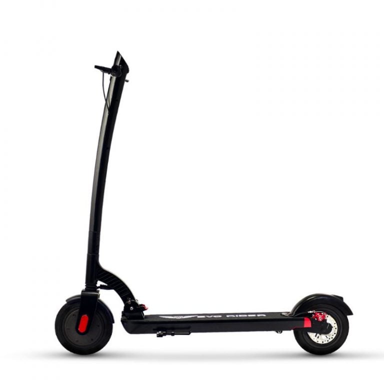 Seitenansicht des Alvoron ONE E-Scooters mit schlankem Design und robustem Rahmen, ideal für den Stadtverkehr.