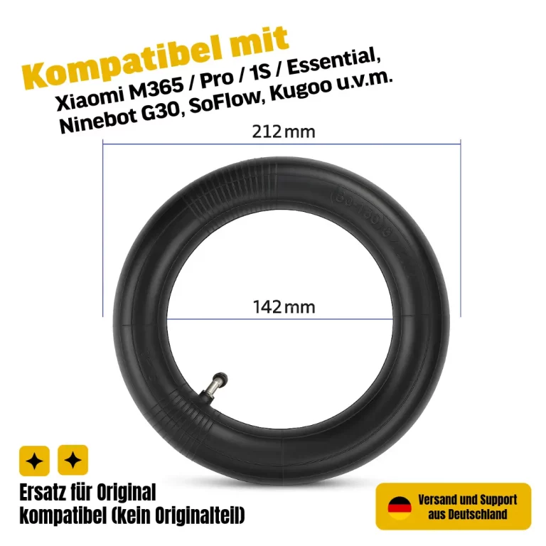 e scooter schlauch 8.5x2 90 grad ventil