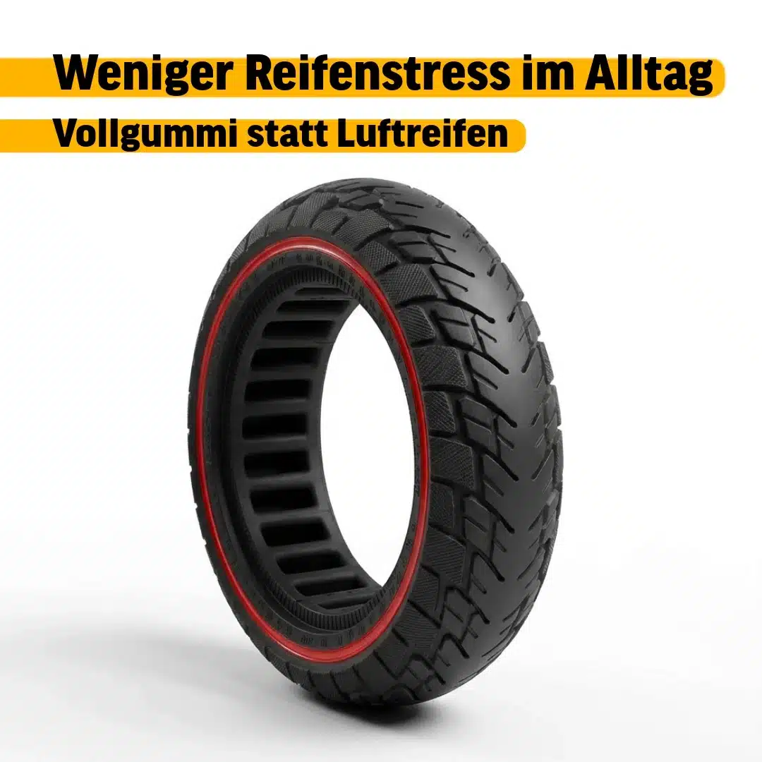 Vollgummi Reifen 10x2.5 60/70-6.5 45mm kompatibel mit Ninebot Max G30 G30D G30LP F2 Serie 3 Vollgummi E-Scooter Reifen Alternative zu Luftreifen wartungsarme Lösung